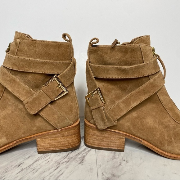 New! Linea Paolo Tan Wraparound Strap Bootie 6 1/2 M - Picture 8 of 14